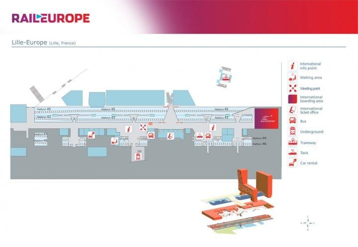 Lille europe vlakovej stanice mapu