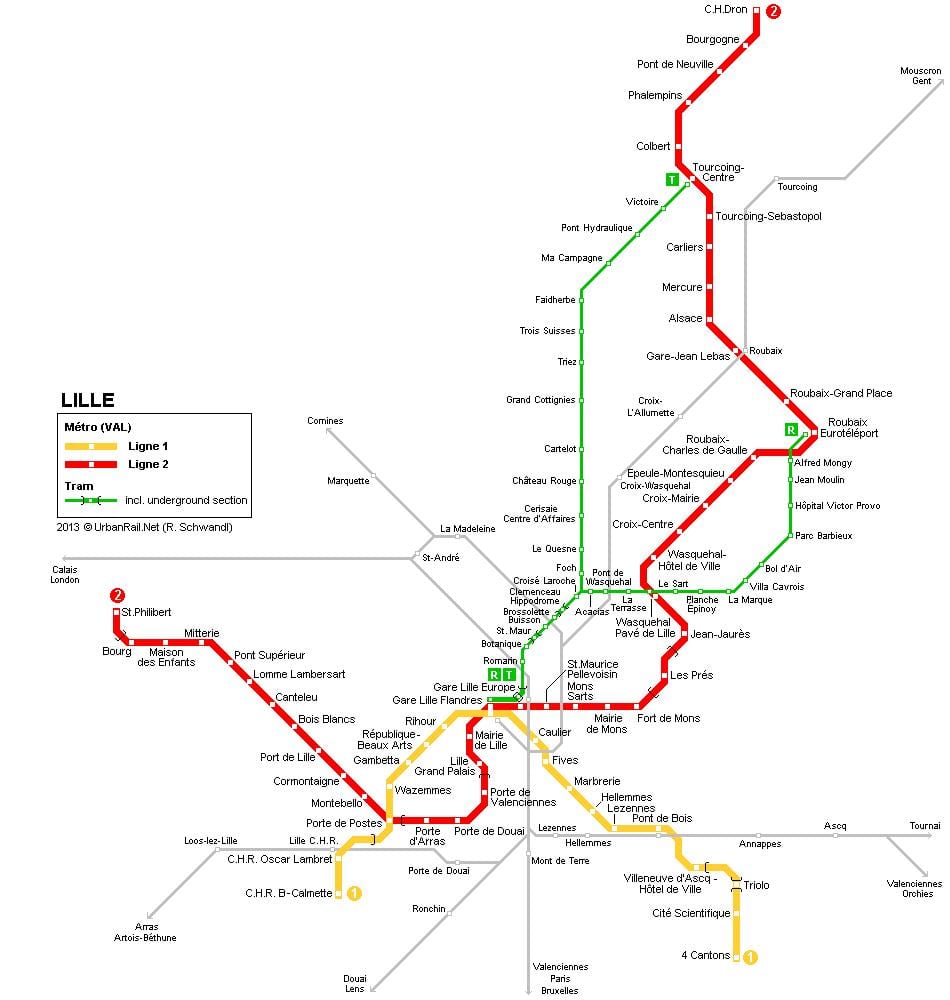 mapu Lille vlak